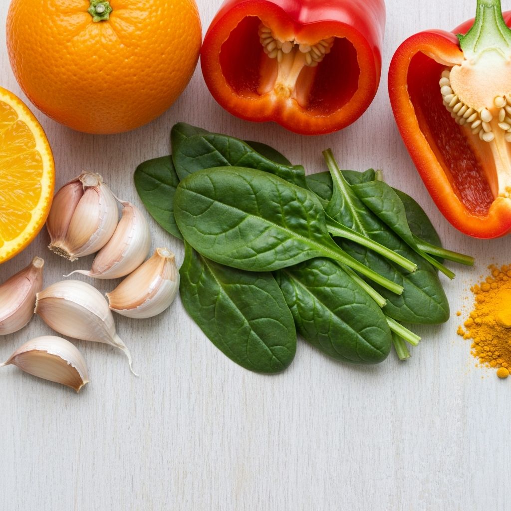 Colorful foods representing different nutrient groups